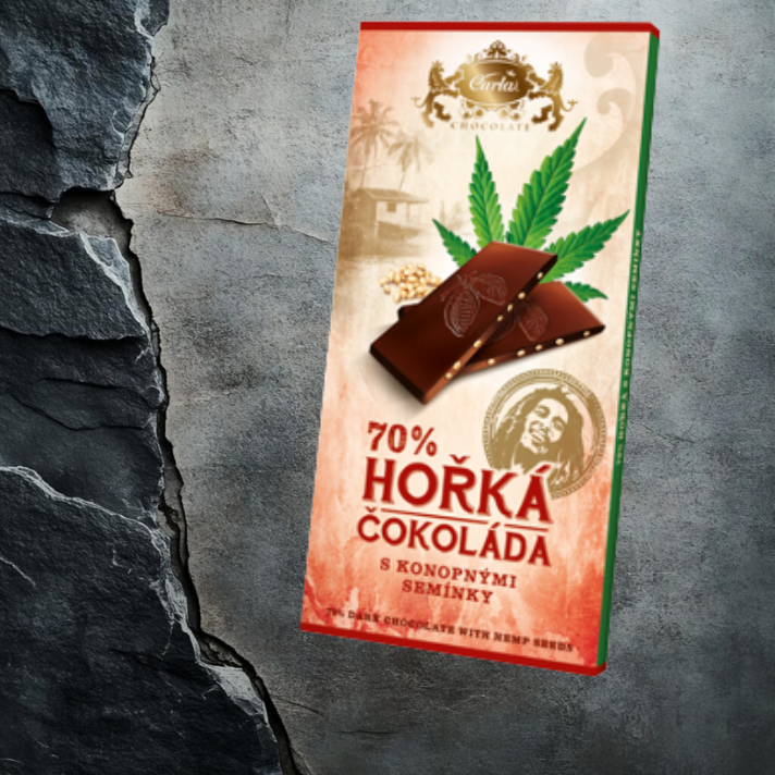 Carla Czekolada Gorzka 70% z Siemieniem Konopnym - 80g