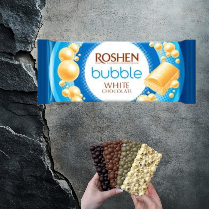 CZEKOLADA ROSHEN BIAŁA Z BĄBELKAMI 80 g