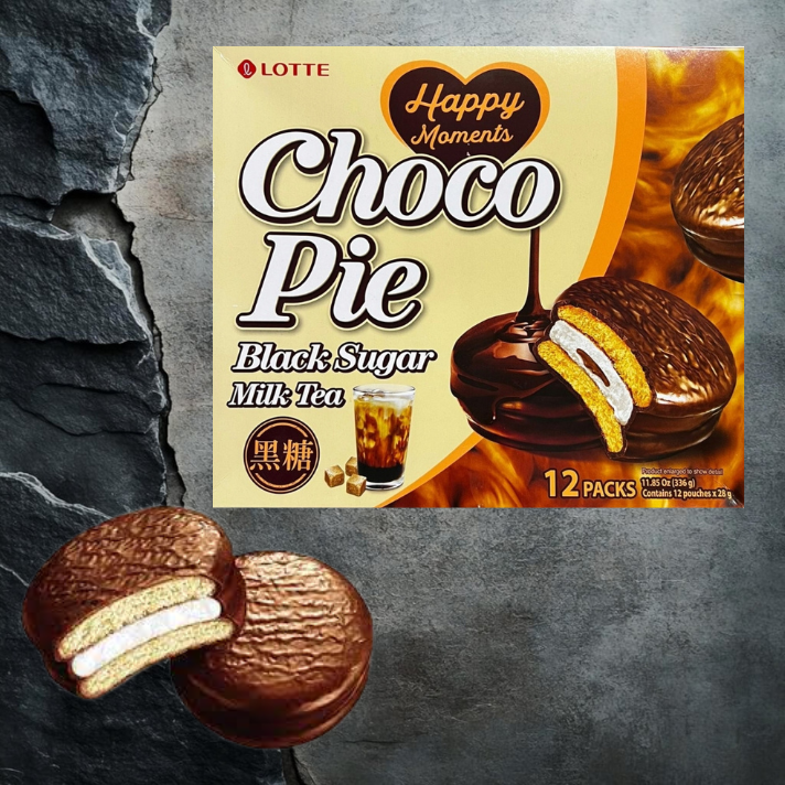 Choco Pie Black Sugar Milk Tea,12x28g Lotte