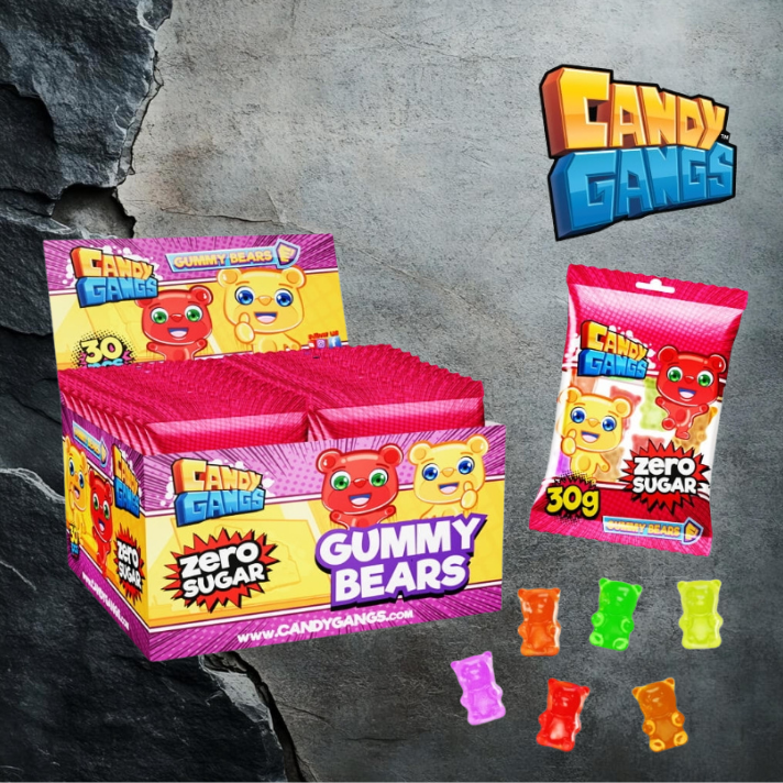 Candy Gangs Gummy Bears Żelki misie bez cukru 30g x 24szt