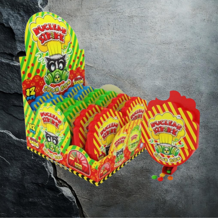 Nuclear Strike Sour Box Kwaśne cukierki rozpuszczalne 20g x 12szt