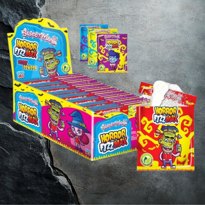Sweetmania Horror Fizz Max Kwaśna oranżadka w proszku 12g x 100szt