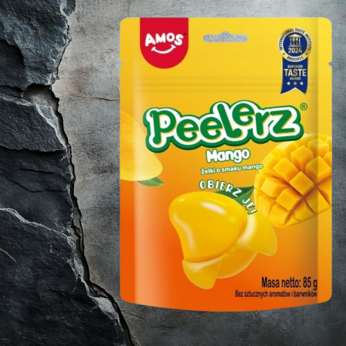 AMOS PEELERZ MANGO – Żelki do obierania z sokiem owocowym 85g
