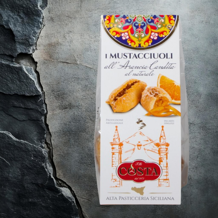 COSTA DOLCI Włoskie Kruche Ciastka z Nadzieniem Pomarańczowym Sycylia 120g