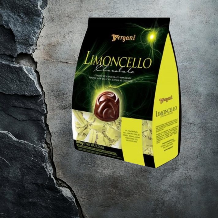VERGANI LIMONCELLO Włoskie Praliny z Gorzkiej Czekolady 100g