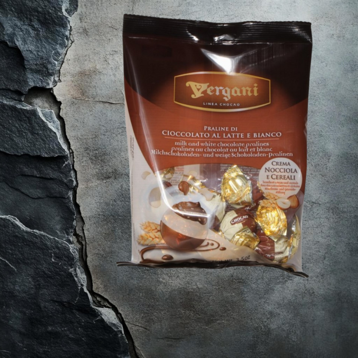 VERGANI PRALI CREME Praliny w Mlecznej Czekoladzie z Kremem Kawowym 95g
