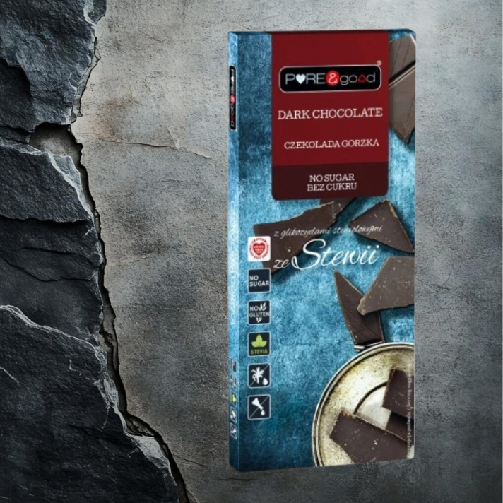 Czekolada gorzka ze stewią 75 g Pure&Good