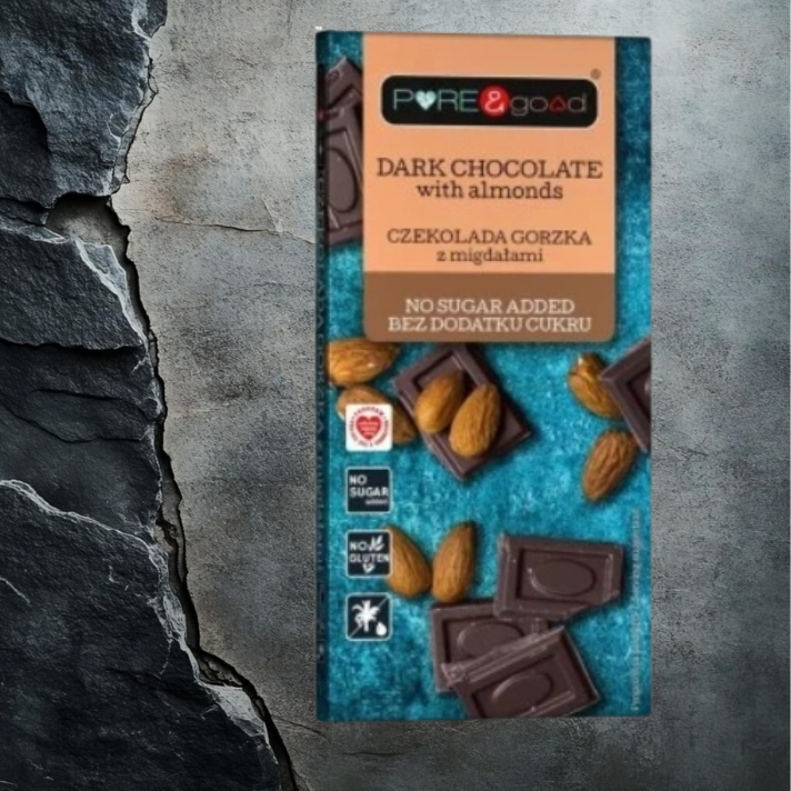 Czekolada gorzka z migdałami 75 g Pure&Good