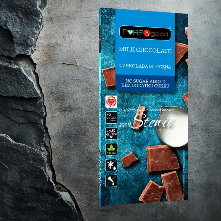 Czekolada mleczna ze stewią 75 g Pure&Good