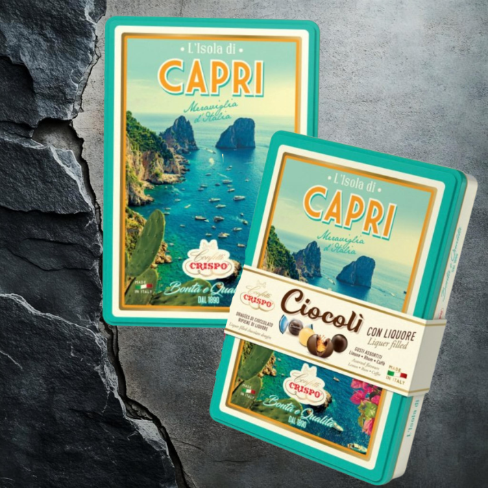 Crispo Ciocoli Capri włoskie pralinyi 200g w blaszanym pudełku