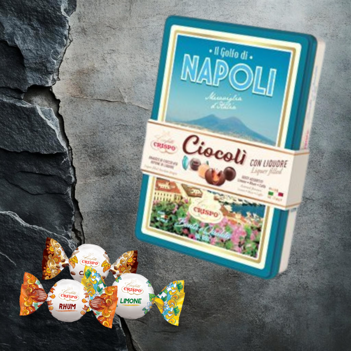Crispo Ciocoli Napoli włoskie praliny 200g w blaszanym pudełku