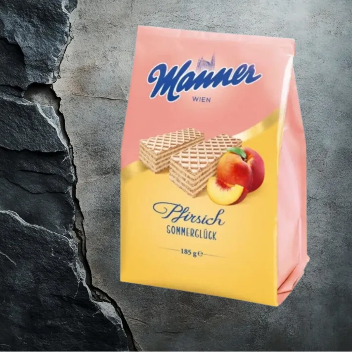 Manner Soomergluck wafelki z nadzieniem brzoskwiniowym 185g