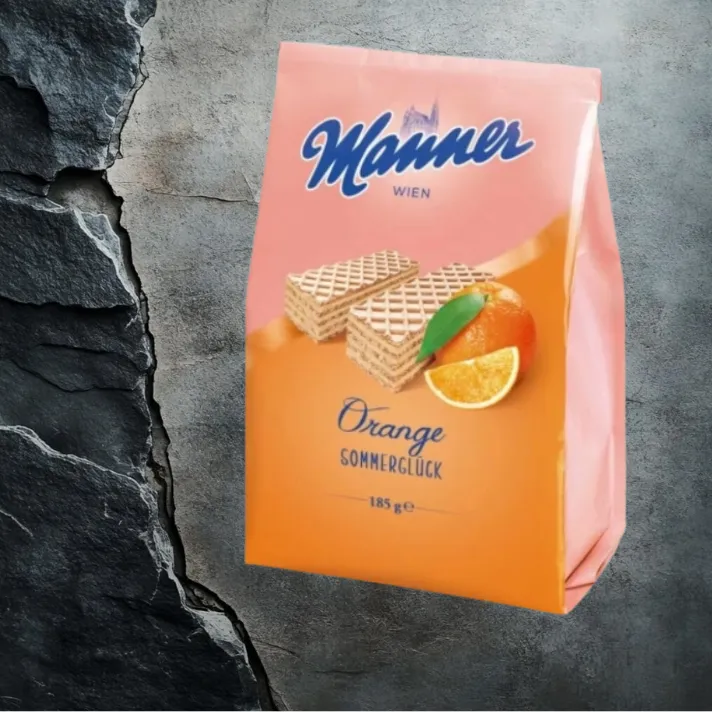 Manner Soomergluck wafelki z nadzieniem pomarańczowym 185g
