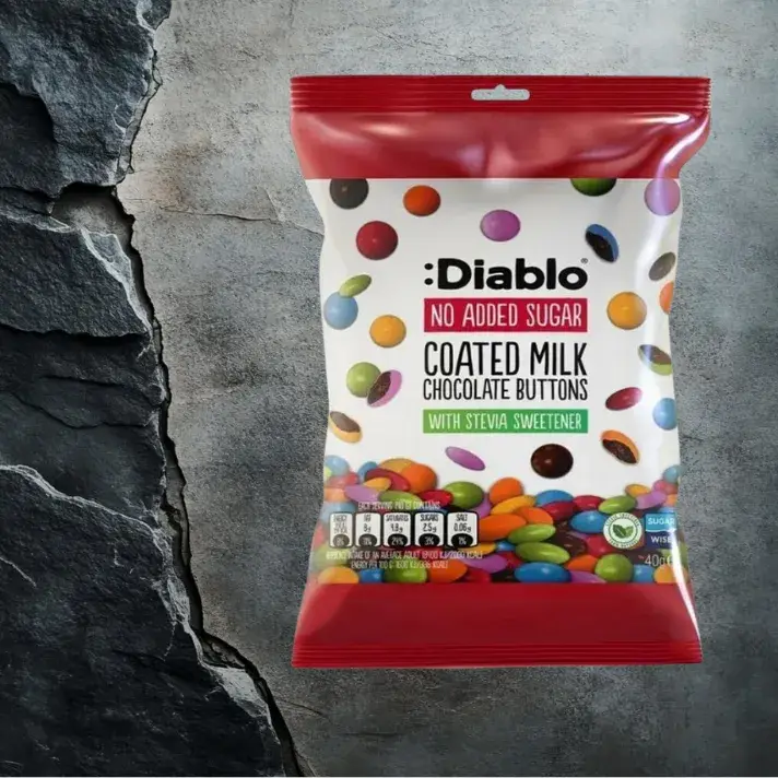 Diablo drażetki LENTILKI w czekoladzie bez dodatku cukru