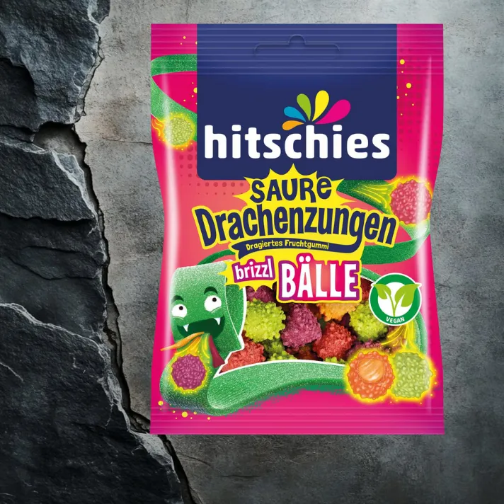 hitschies Sour Dragon Tongues brizzl Balls 100g
